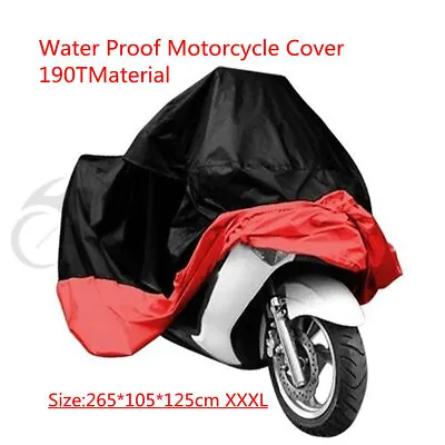 Motorcycle Cover Black XXXL Waterproof Bike Outdoor Rain Dust Sun UV Protector • $15.99