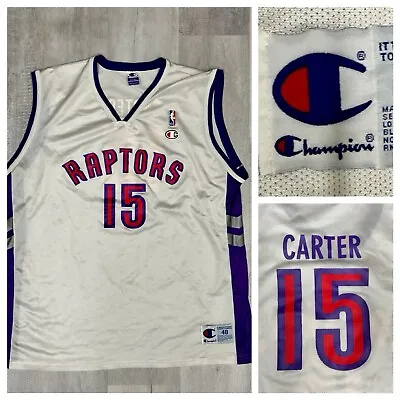 Vintage Champion Vince Carter Toronto Raptors #15 Home Jersey White Size XL • $34.99