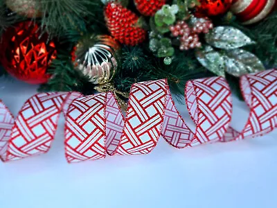 £2.29 • Buy NEW Wired Edge Christmas Ribbon Tree Topper Bow Decoration Festive Gifts Wrap UK