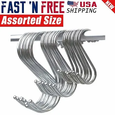 3  4  5  Inch Zine Plated Metal Steel S Hooks For Kitchen Hanging Hanger Bulk • $11.19