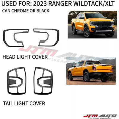 Black Head Light + Tail Light Trim Cover To Suit Ford New Gen Ranger 2022+ MY22 • $81