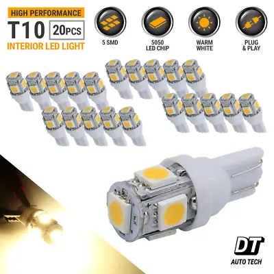 20X Warm White T10 921 Interior/License Plate SMD Light Bulbs 5-LED • $8.99