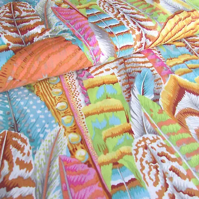 Kaffe Fassett FEATHERS YELLOW 100% Cotton Quilting & Patchwork Fabric • £8.95