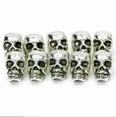 10 Tibet Silver Antique Steampunk Skull Spacer Bead DIY JEWELRY CRAFT FINGDINGS • $2.84