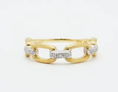 Marco Bicego Murano Diamond 18k Yellow Gold White Gold Ring US 10.5 Men Women • $912