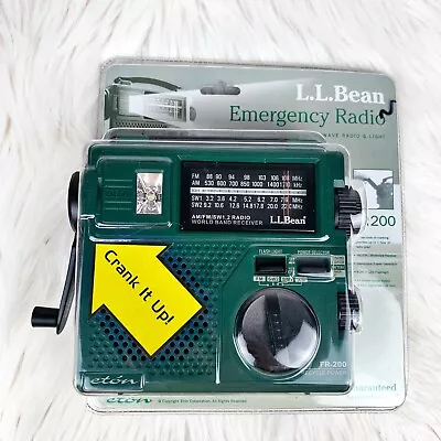 NEW Eton LL Bean FR-200 Emergency Radio Short Wave AM FM Hand Crank Green • $135