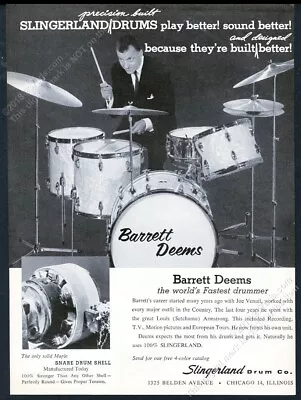 1959 Slingerland Drums Drum Set Kit Barrett Deems Photo Vintage Print Ad • $29.97