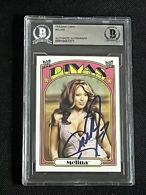 Melina 2006 Topps Heritage Ii Wwe Signed Autographed Card Beckett Bas Authentic • $59.95