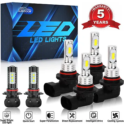 Front LED Headlights + Fog Light Kit For Chevy Silverado 1500 2500 HD 2003-2006 • $35.99