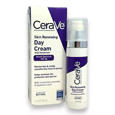 CeraVe Skin Renewing Day Cream With Sunscreen SPF 30 1.76oz./50g New In Box • $12.95