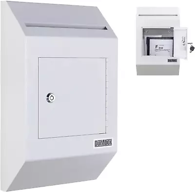 Durabox Heavy Duty Wall Mount Locking Deposit Drop Box Safe W300 (Grey) For Rece • $92.56
