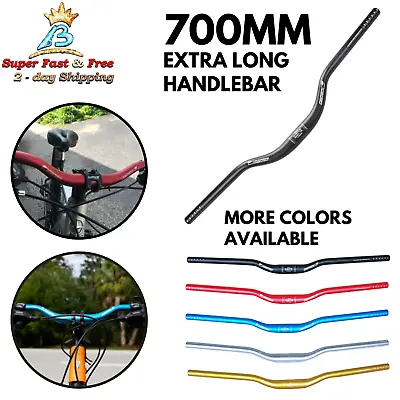  MTB Mountain Bike Bicycle Extra Long Handlebar Hi-Riser Alloy Bar 31.8mm 700mm • $40.94