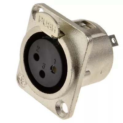 XLR Socket Microphone Chassis Panel Mount Solder Terminal Socket Metal Housing • £3.80