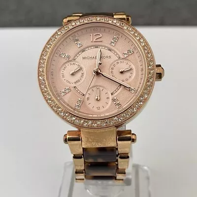 Michael Kors Womens Watch MK-5841 Mini Parker Rose Gold Brown Stl.Steel New Batt • £39.90