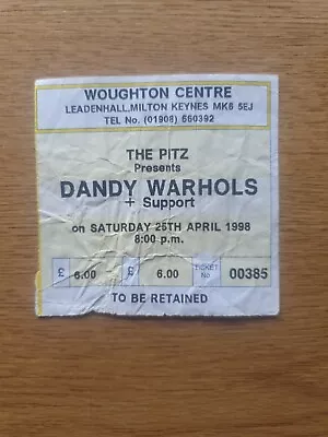 Dandy Warhols 1998 Used Concert Ticket Stub • £0.99