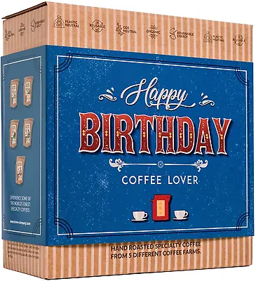 Gourmet Birthday Coffee Gift Set For Men & Women – 5 Of The World's Finest & | & • £16.84