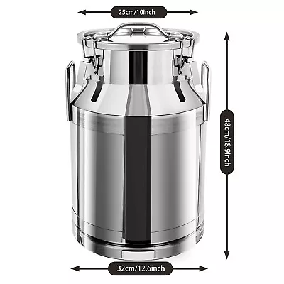 30L Milk Can Milk Storage Container Wine Pail Bucket Stainless Steel Barrel • $97.92