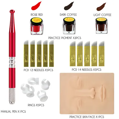 £16.79 • Buy Microblading Kit Permanent Makeup Eyebrow Lip Tattoo Practice Kit Microblade Ink