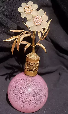 Archimede Seguso Devilbiss Pink Lace MERLETTO Murano Perfume Bottle 2 Glass • $395