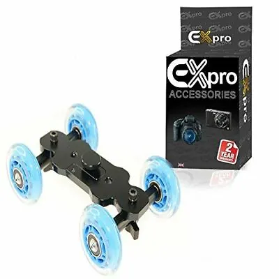Ex-Pro® DSLR/Camcorder Wheel Tabletop Dolly Skater Stabilizer Slider Track • £15.92