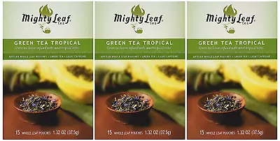 Mighty Leaf Green Tea Tropical 15 Pouches Pack Of 3 • $39.10