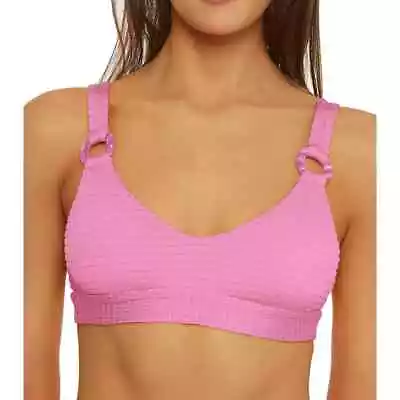 Isabella Rose Maza Textured Bikini Top Bralette Style Bubblegum Pink Size Small • $35