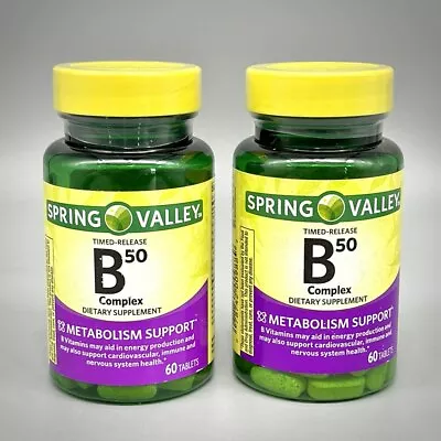 Spring Valley Timed-Release Vitamin B50 Complex 60 Tablets 2PK Exp 4/24+ • $15.30