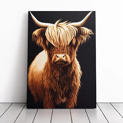 A Splendid Highland Cow Canvas Wall Art Print Framed Picture Decor Dining Room • £24.95