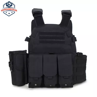 Military Tactical Vest Molle Combat Assault Airsoft Paintball Plate Carrier Mens • $61.99