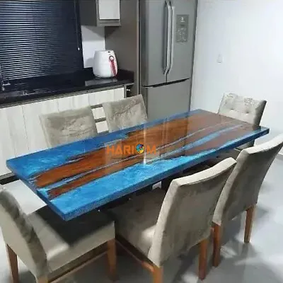 Conference Table Top Blue Epoxy Resin River Office Desk Home Decorates • $917.97