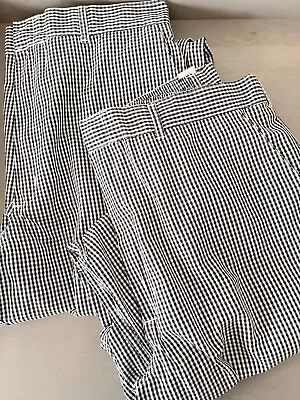 2 X Chef Kitchen Baggy Trousers Mens 31  Inner Leg Black White Gingham Check • £3