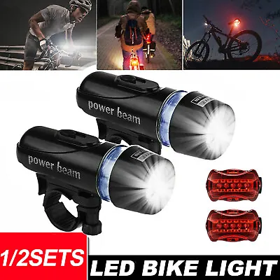 1/2x Front Rear Bike Light LED Bicycle Light Tail Lights Waterproof Headlight • $14.99