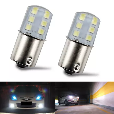 2pcs White 1156 BA15S LED Bulb 1141 Strobe Flash Blink Light Brake RV Trailer • $6.31