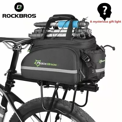 RockBros Bicycle Carrier Bag MTB Bike Rack Bag Trunk Pannier With Rain Cover • $75.66