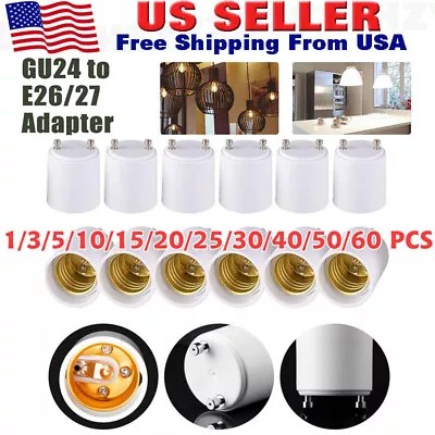 GU24 To E27 /E26 Screw LED Light Lamp Bulb Base Adapter Socket Converter Adaptor • $3.99