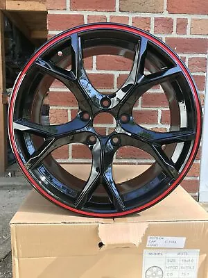 $699 • Buy 17  Gloss Black Red Lip Wheels - Fits Honda Type R Style JDM 5x100 (set Of 4) 