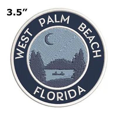 WEST PALM BEACH FLORIDA Patch Embroidered Iron-On Applique Lakes Moon Stars • $5.87
