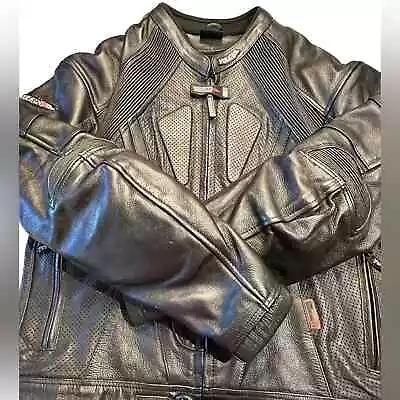 Vulcan Leather Mens Medium Motorcycle Jacket With Padded Elbows & CE Protection • $175