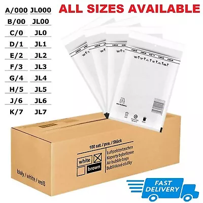 White Bubble Padded Envelopes Mail Bag Postal Poly Mailer Small Lite Large A5 A4 • £8.39