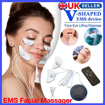 Facial Body Muscle Stimulator Electrode Cheek Slimming Beauty Massager +Remote • £8.99