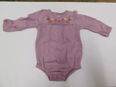 Garanimals Baby Girl Long Sleeve Yoke Bodysuit-Lt Purple-12M-NWT • $4.99