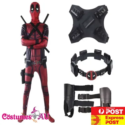 Kids Boys Deadpool Full Set Costume Marvel Comic X-Men Superhero Anti Hero • $66.49