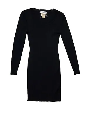 Women`s Vintage Yves Saint Laurent Dress  Distressed Black Laine Wool Size M~ • $130