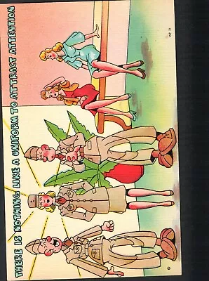 WWII Military Comic  WOMAN~WAC There Is Nothing Like A Uniform Ca1940's Postcard • $1.50