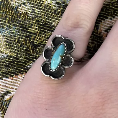 Vintage Sterling Silver Western Turquoise Ring • $35