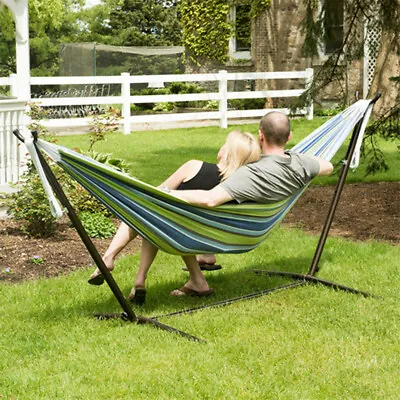 £55.96 • Buy Swing Hammock Hanging Chair Seat Garden With Metal Frame Folding Stand Outdoor