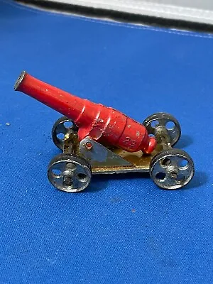 Vintage 4 Die Cast Metal Wheeled Cannon Field Artillery 3 3/8  VERY GOOD COND. • $39.99