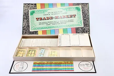 Vtg 1969 TRADE THE MARKET Wall Street Stock Board Game Complete Never Played NOS • $26.99