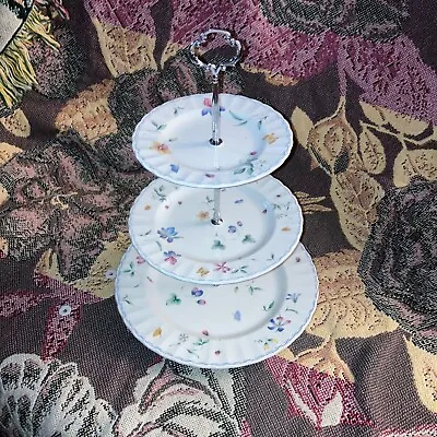 Cake Stand Macaroon Cookies Muffin Tea Party Tiered Cake Stand Mikasa • $24.99