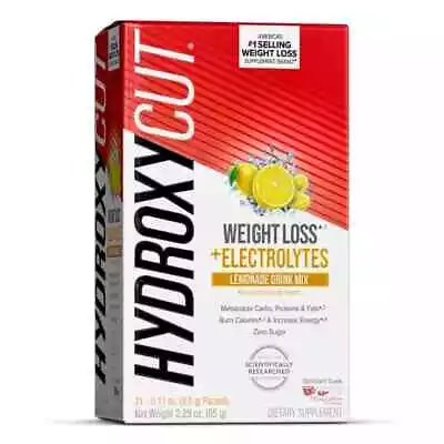 HydroxyCut Weight Loss Drink Mix Lemonade 135mg Caffeine 21 Packets Exp 02/2025+ • $9.95